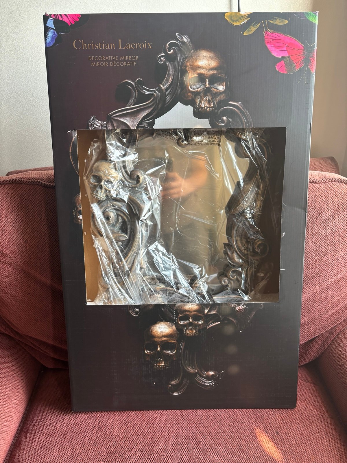 Christian Lacroix Skull Bat Mirror Gothic Elegance Decoration RARE Tiktok VIRAL