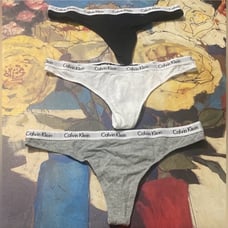 3 Calvin Klein Thongs (size: S)