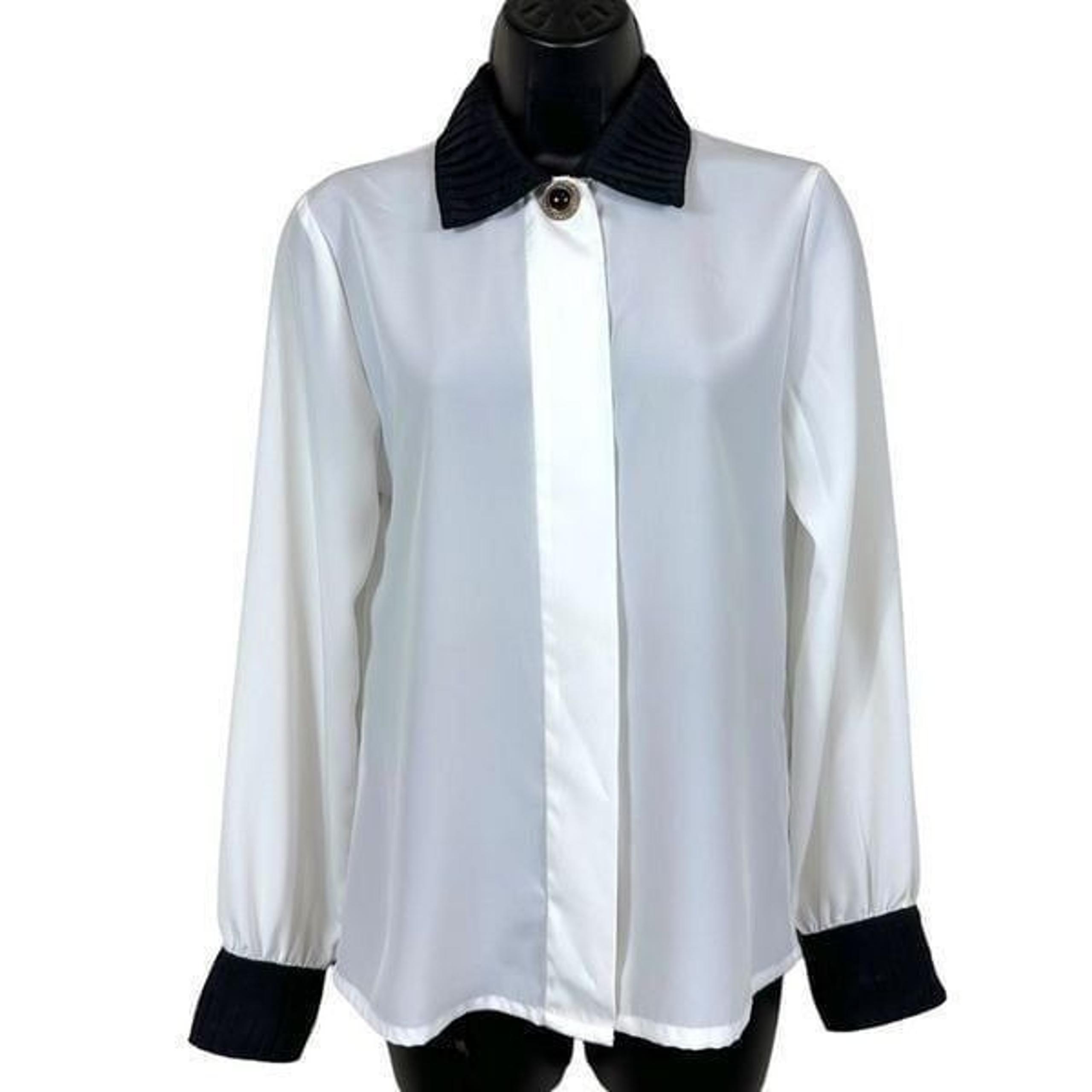 Vintage Nicola Broached Button Down Long Sleeve Blouse Size M