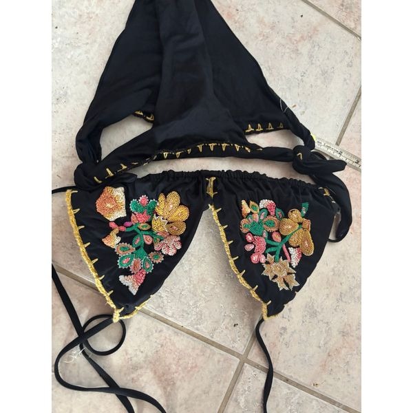 Anjuna Beachwear 2 Piece Swim Suit runway bathing suit bikini set crochet floral