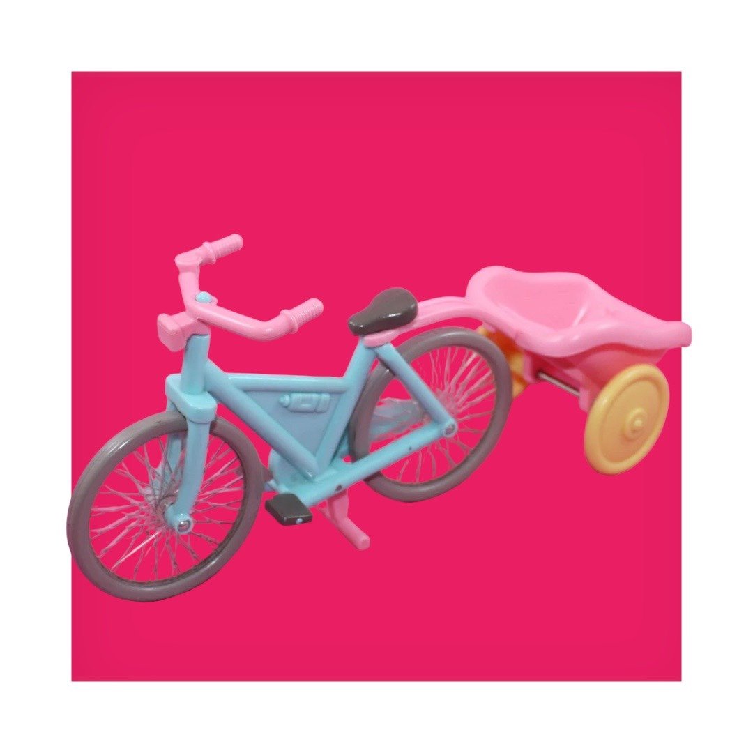 Fisher Price Loving Family Dream Dollhouse Bicycle Bike Pink Girl with wagon