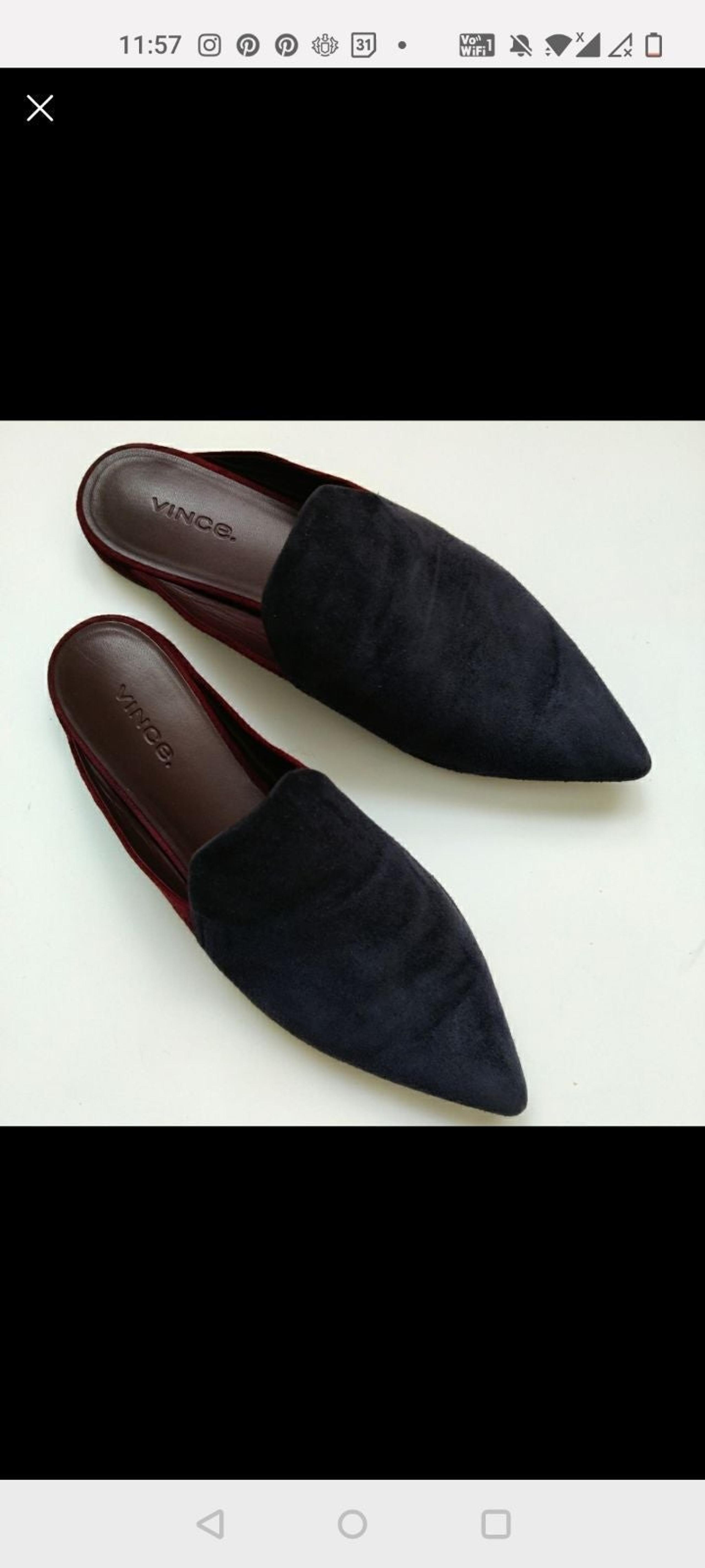 Vince suede mules size 6 two tone pointy