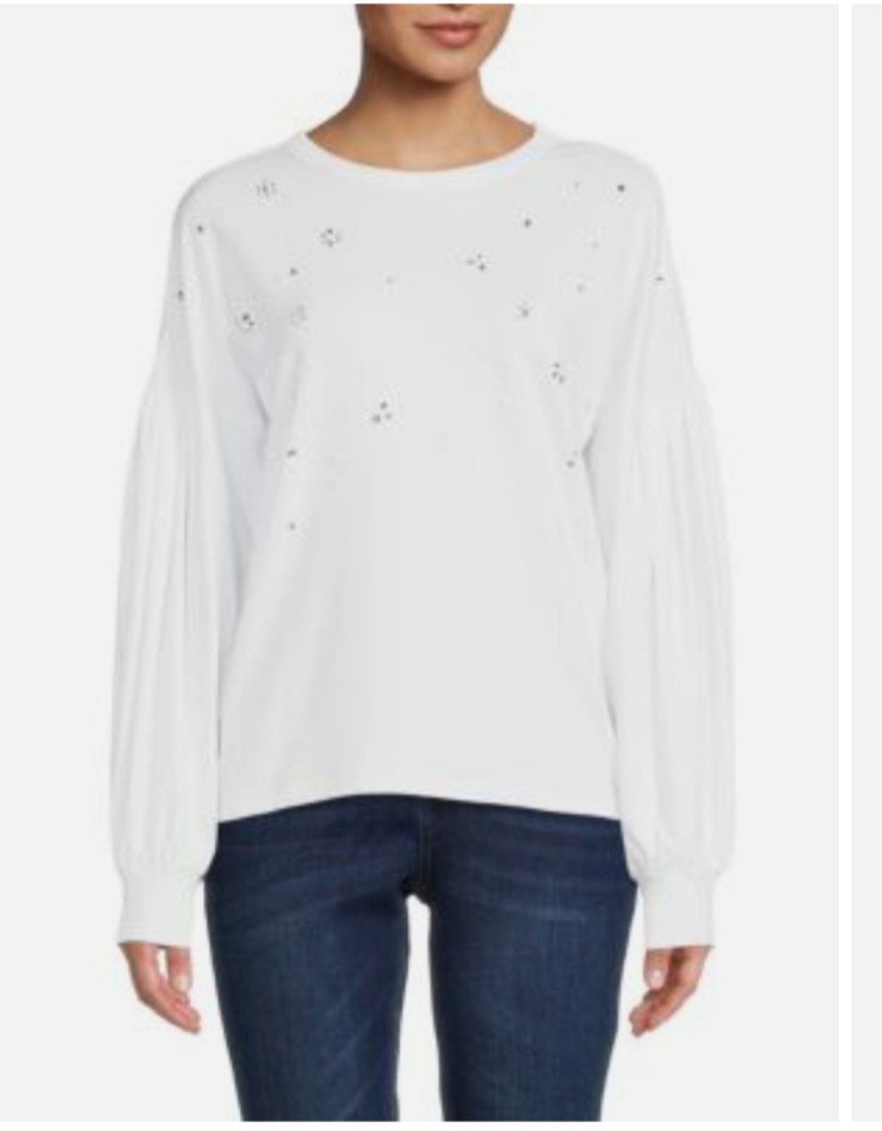 KARL LAGERFELD PARISEmbellished Drop Shoulder Top  Designed with dropped blouson