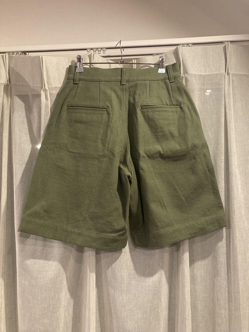 HERILL/ヘリル HL Denim Tuckshorts OLIVE 1