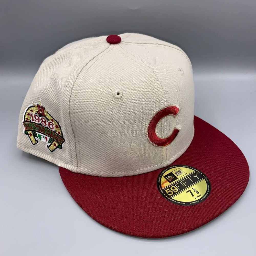 Chicago Cubs Hat Men 7 5/8 White Red All Star Game 59Fifty New Era Fitted Cap