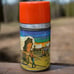 1950s Aladdin, Half Pint Vacuum Bottle, Metal Thermos, Chuck Wagon