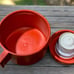 1950s Aladdin, Half Pint Vacuum Bottle, Metal Thermos, Chuck Wagon