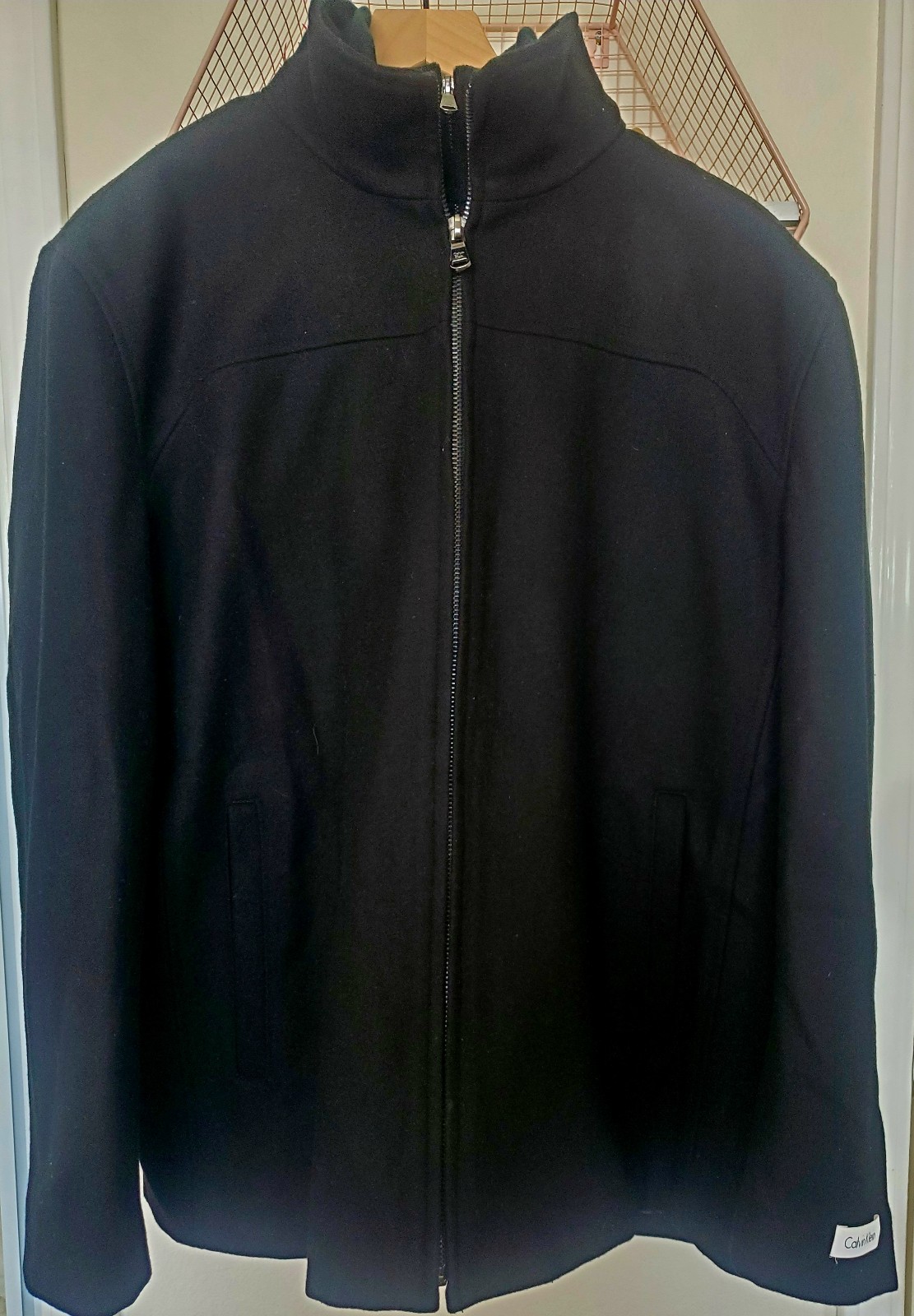 NWT Men's Calvin Klein Double Zip Wool Coat Size L
