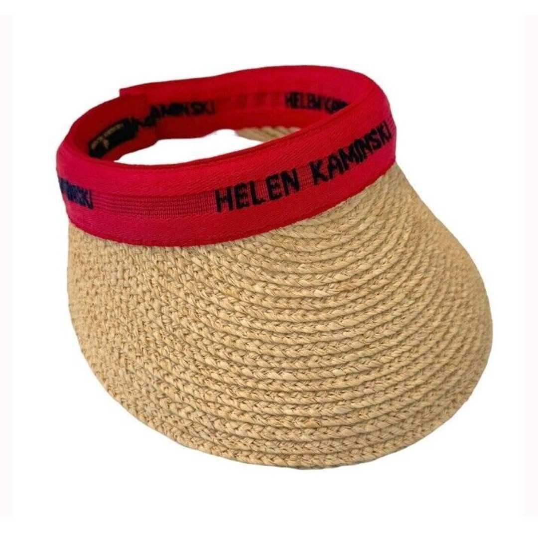 Helen Kaminski Visor Straw Bianca Slide On Visor Raffia Summer Vacation Beach