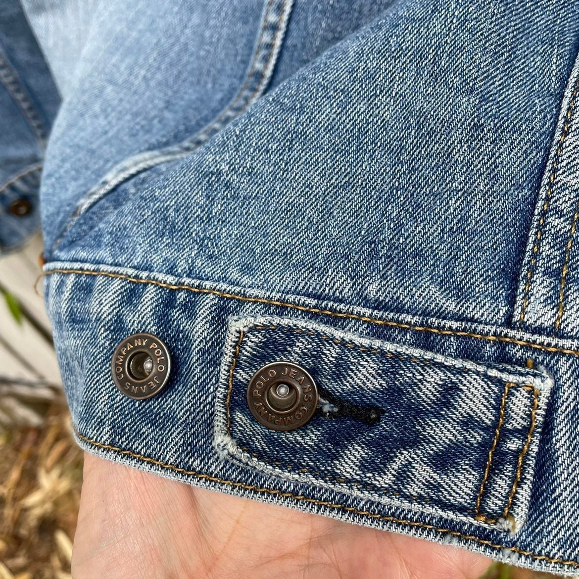 Ralph Lauren polo faded denim jean jacket XL vintage