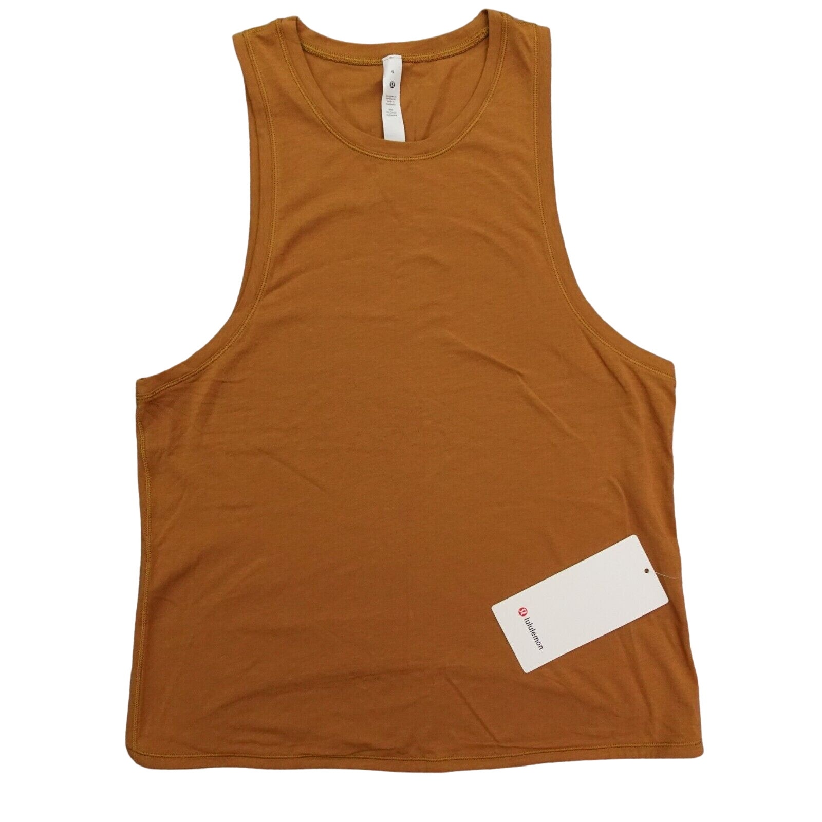 Lululemon Squad Goals Tank Size 4 Cotton SDBR Spiced Bronze Golden Yellow Brown