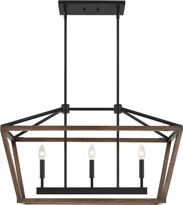 MOTINI 3-Light Kitchen Island Linear Pendant Lantern Chandelier Farmhouse