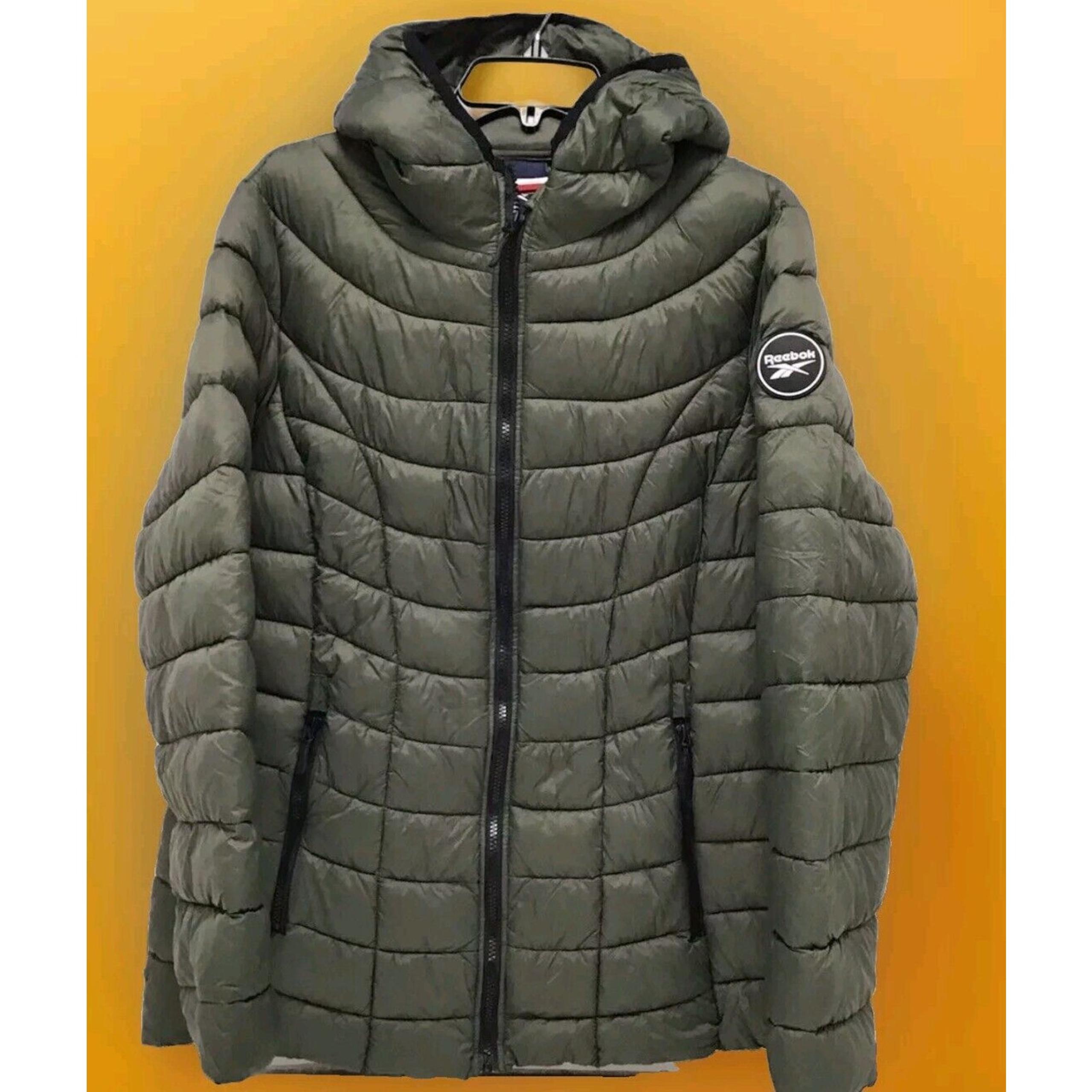 Reebok Women’s Jacket Glacier Shield Hooded Puffer Ponderosa Green Small NWT CR5