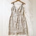 NWT Cherry B Sherrie Bloom Peter Noveillo Tierred Silk Champagne Gold Dress Sz 8