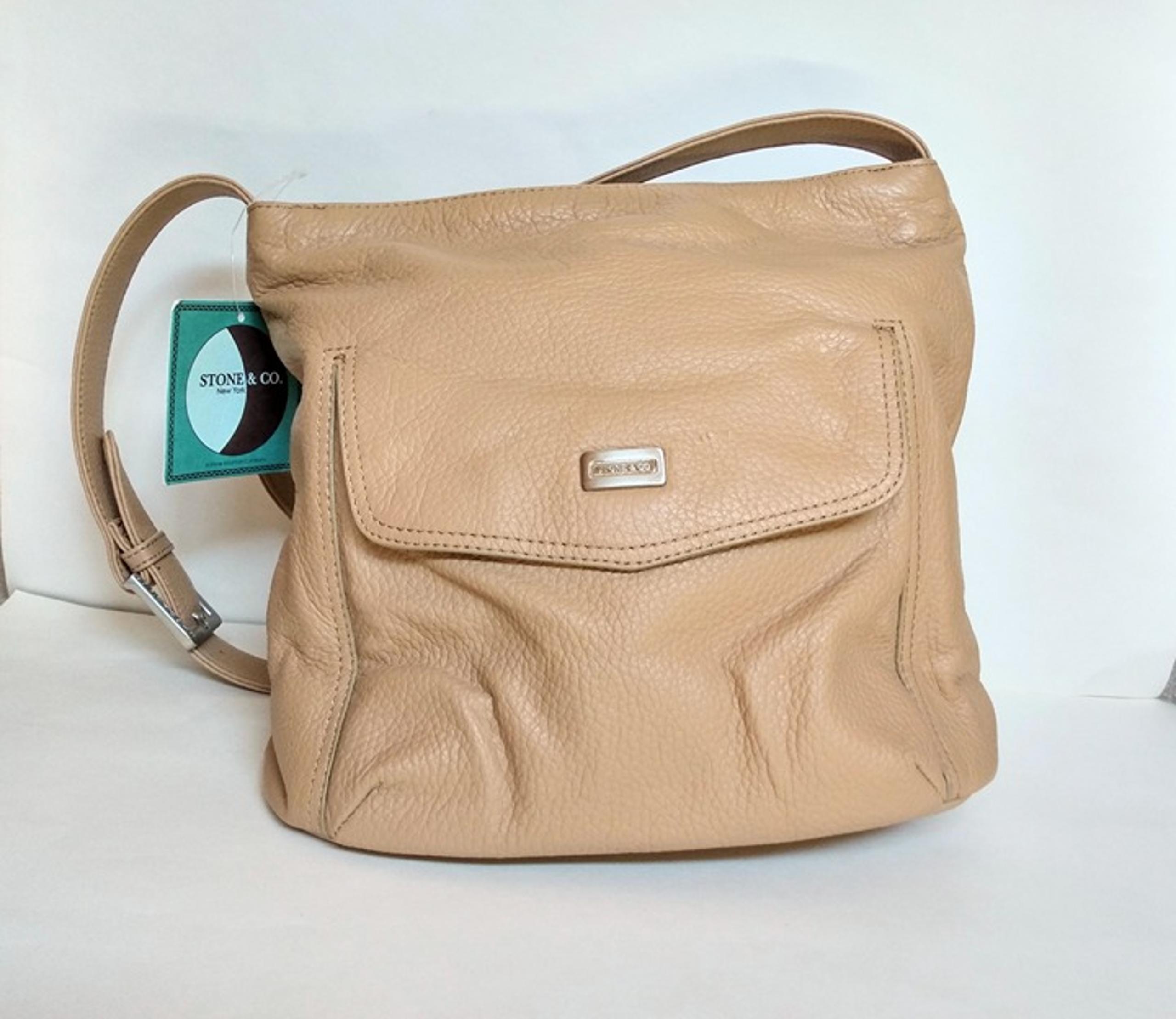 Stone Mountain Leather Purse Crossbody Shoulder Bag Handbag New NWT Camel Brown