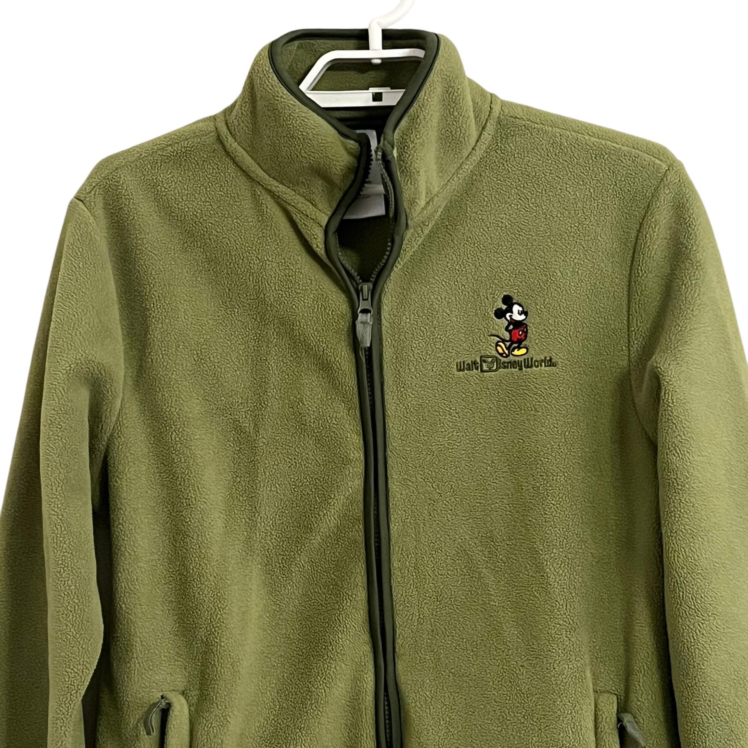 Walt Disney World Embroidered Mickey Mouse Zip Up Fleece Jacket