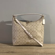 Coach Celeste Convertible Hobo Light Khaki/Chalk in Signature Coated Canvas 395