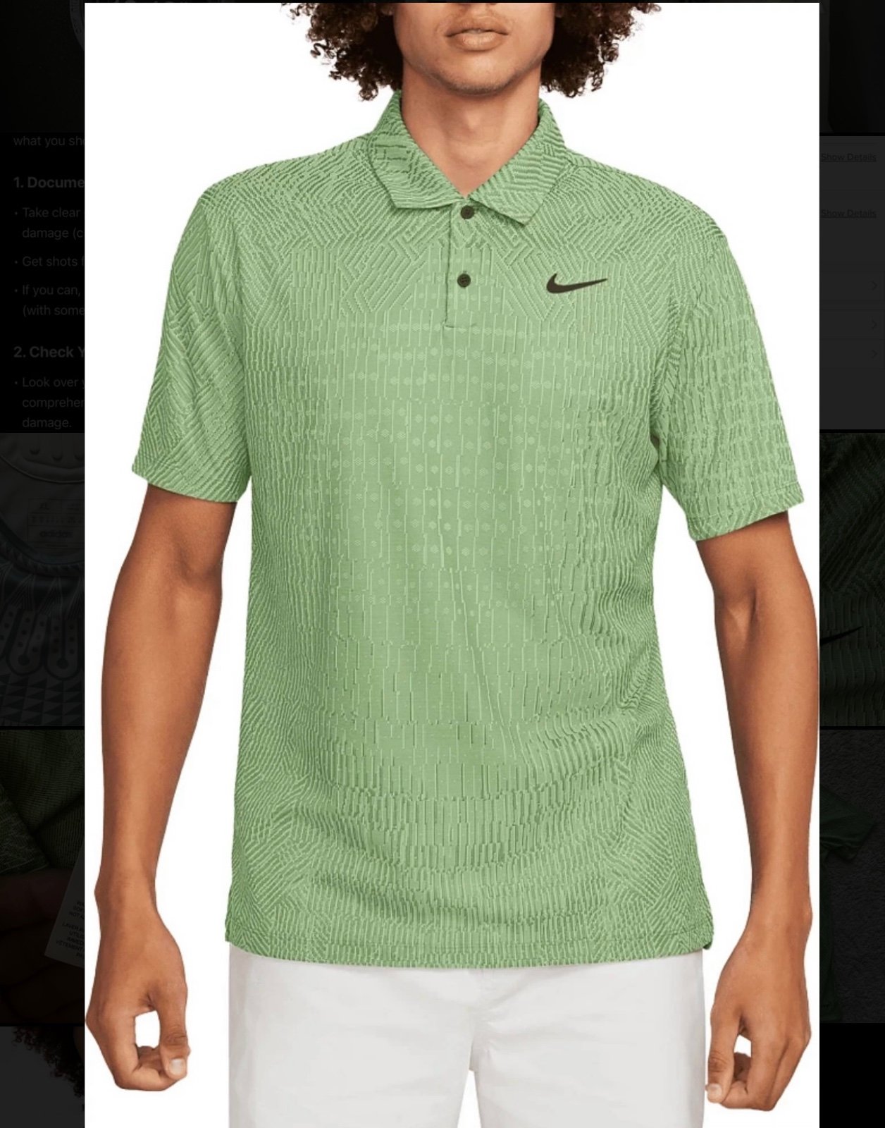 Nike Dri-FIT ADV Tour Textured Golf Polo Green