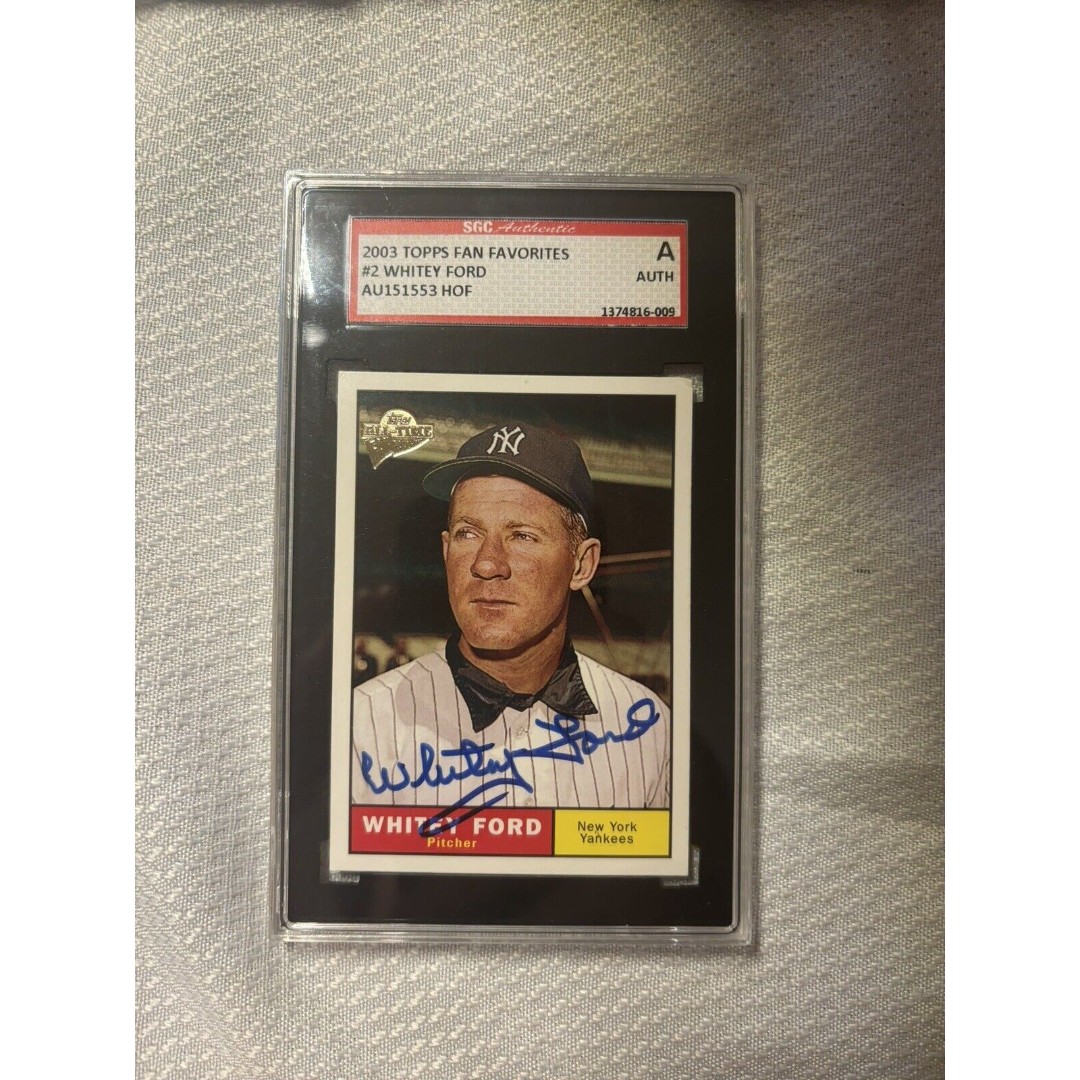 WHITEY FORD 2003 Topps All-Time Fan Favorites Baseball Card #2 AUTO SGC Auth