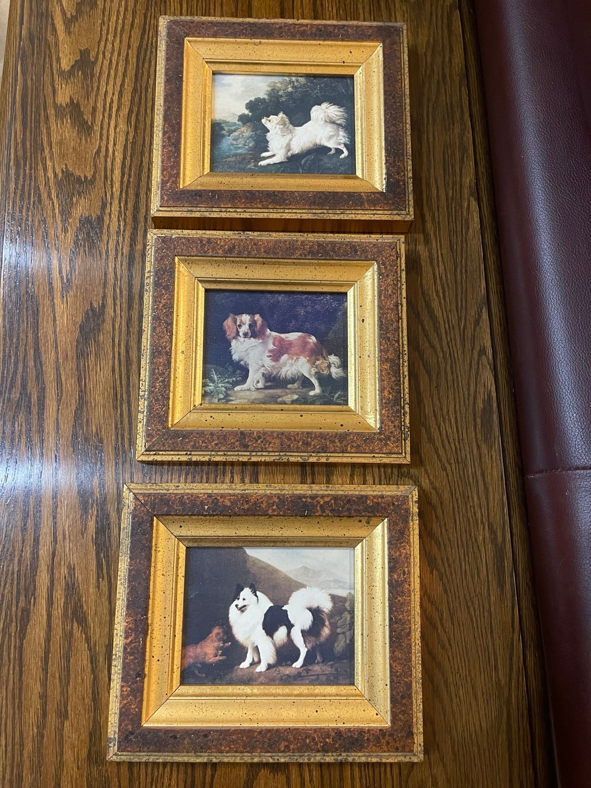 Gold framed oil paintings, Dogs, Antique style