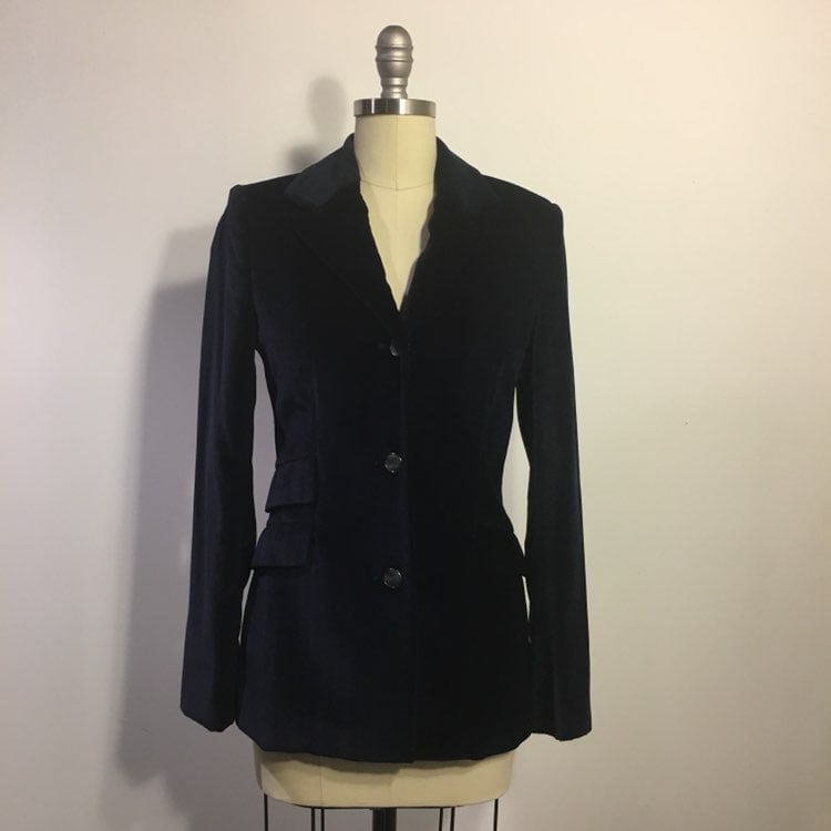 VERSACE Navy Velvet Blazer