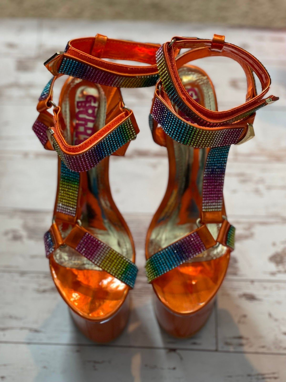 Golden Bulls Bianco Rio Heels