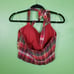 American Eagle NWOT Women's Plaid Crop Smocked Halter Top Size Large
