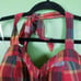 American Eagle NWOT Women's Plaid Crop Smocked Halter Top Size Large