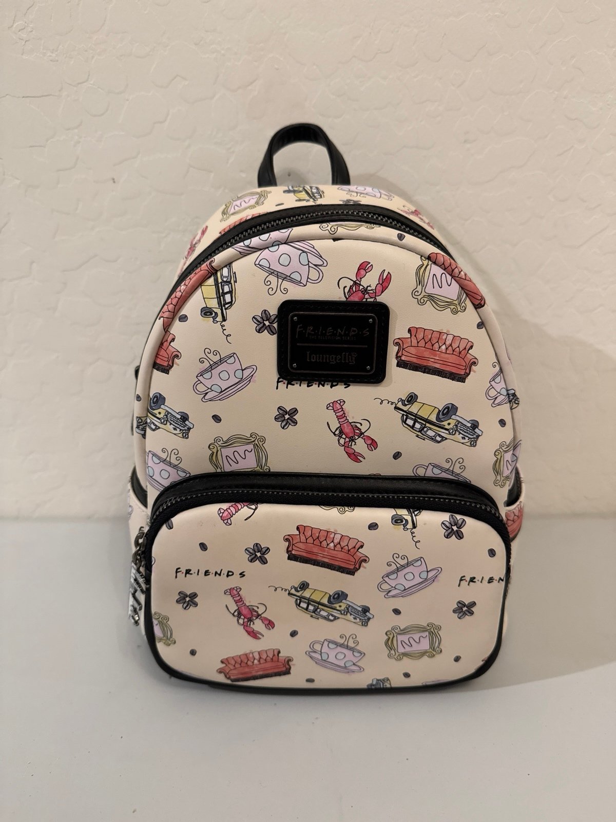 Loungefly Friends Icons Lobster AOP Mini Backpack NWT