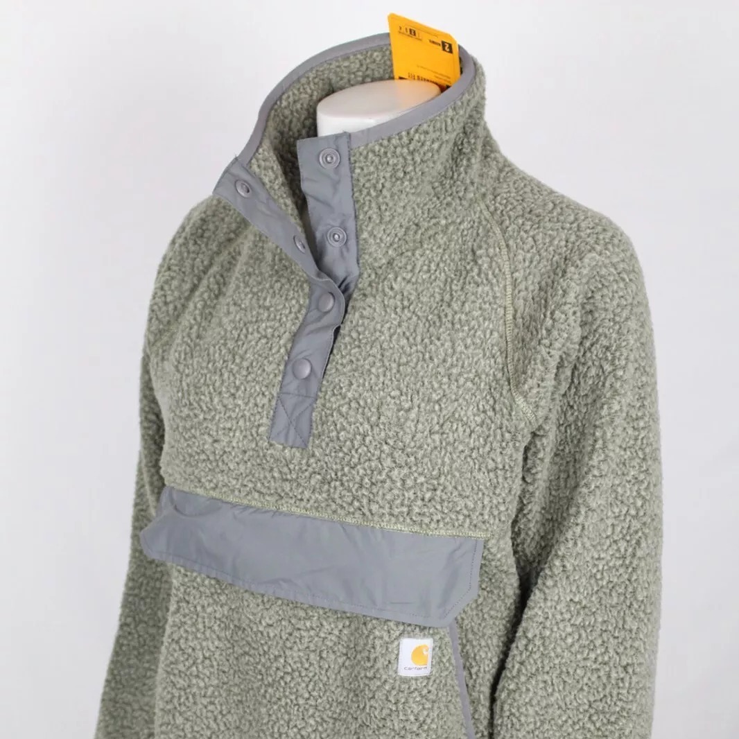 Carhartt Women's Fleece Pullover 1/4 Snap Relaxed Fit 2XL Jacket Green 104922