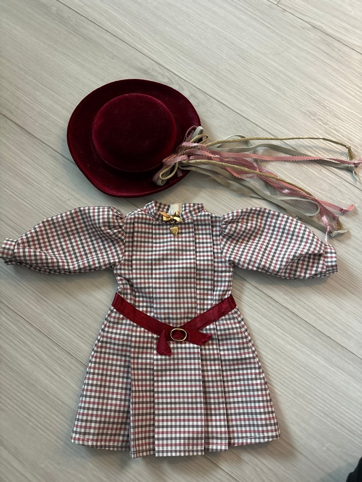 American Girl Pleasant Company Samantha Doll 1986 Meet Dress Red Plaid Retired