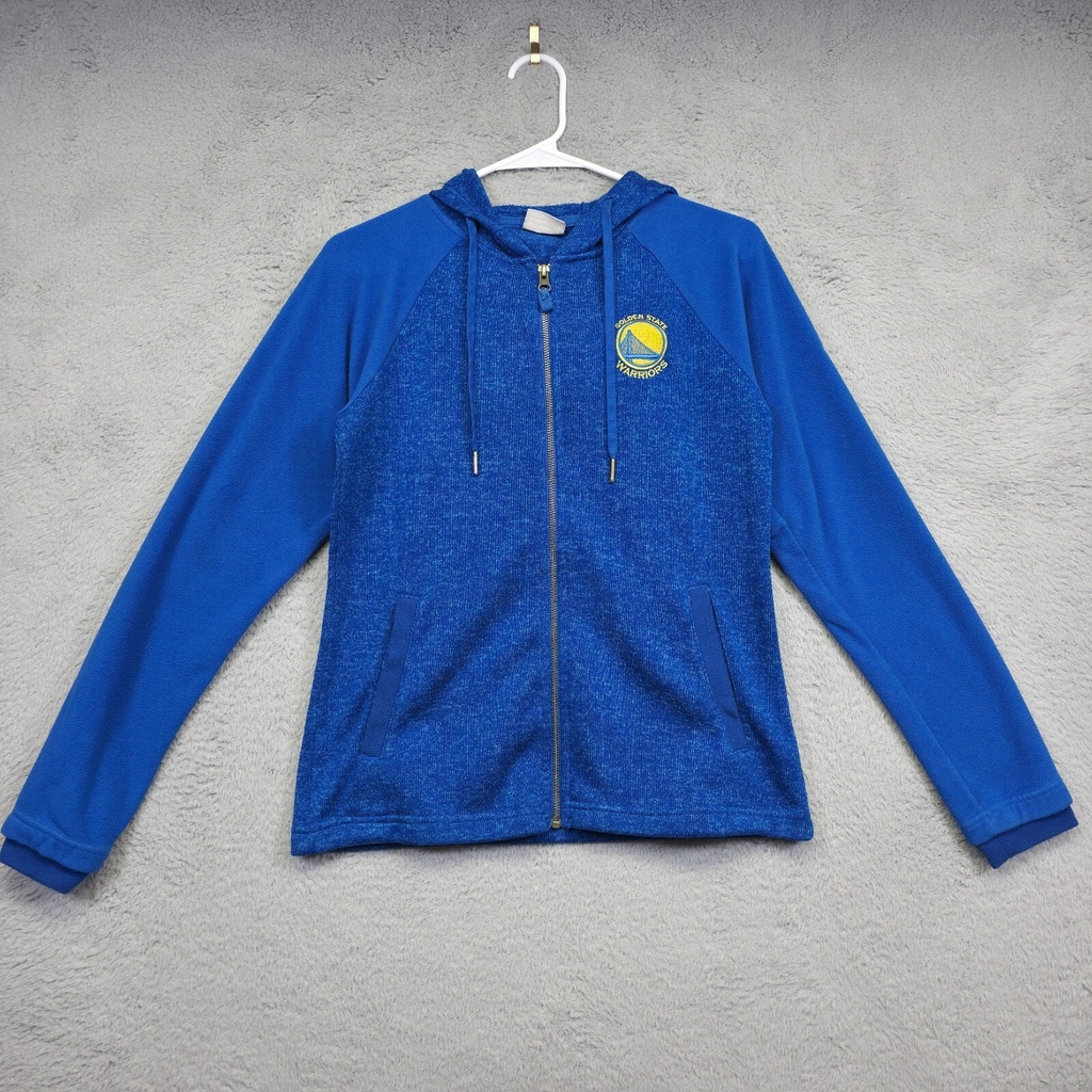 Golden State Warriors Jacket Womens S Blue Columbia Fleece Raglan NBA Basketball