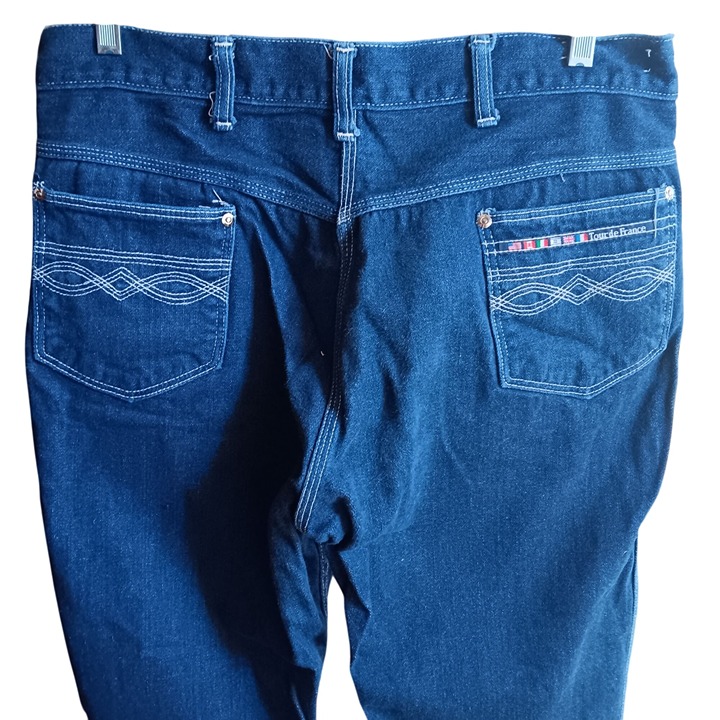 Vintage Mens Disco Jeans 36x25 FIT 80's INDIGO TOUR DE FRANCE DISCO POCKET JEANS