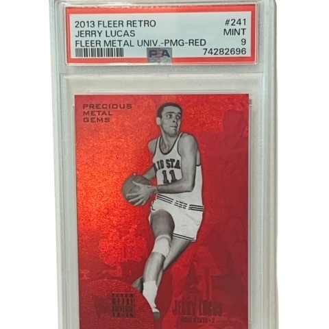 Jerry Lucas Precious Metal Gems #241 Red 2013 Fleer /150 PSA 9 POP 3 PMG sp hof