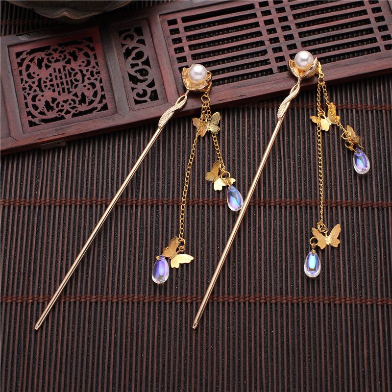 Falling beads costume hairpin accessories tassel step shaking fairy girl ancient