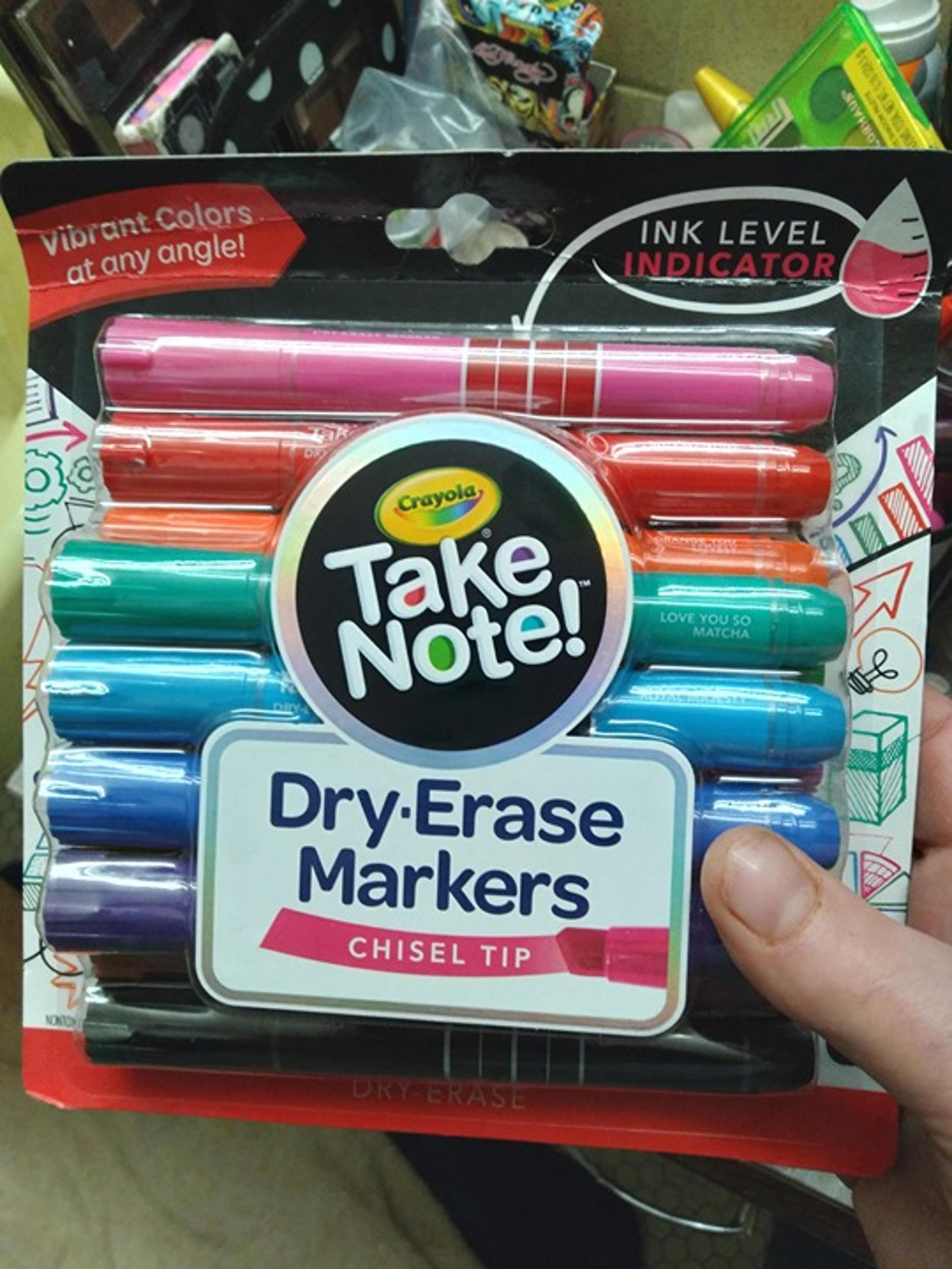 Crayola Take Note Dry Erase Markers for School (12ct) Chisel Tip Whiteboard