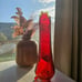 L.e Smith Amberina 3 Toed Amberina Swung Vase