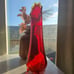 L.e Smith Amberina 3 Toed Amberina Swung Vase