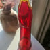 L.e Smith Amberina 3 Toed Amberina Swung Vase