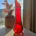 L.e Smith Amberina 3 Toed Amberina Swung Vase