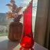 L.e Smith Amberina 3 Toed Amberina Swung Vase