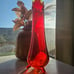 L.e Smith Amberina 3 Toed Amberina Swung Vase