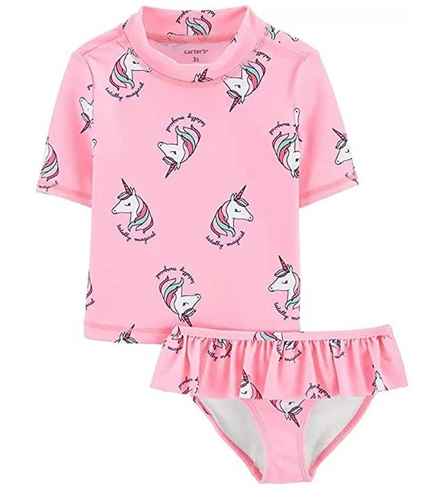 NWT 14 carters unicorn rashguard swim bathing girls vacation pool birthday party