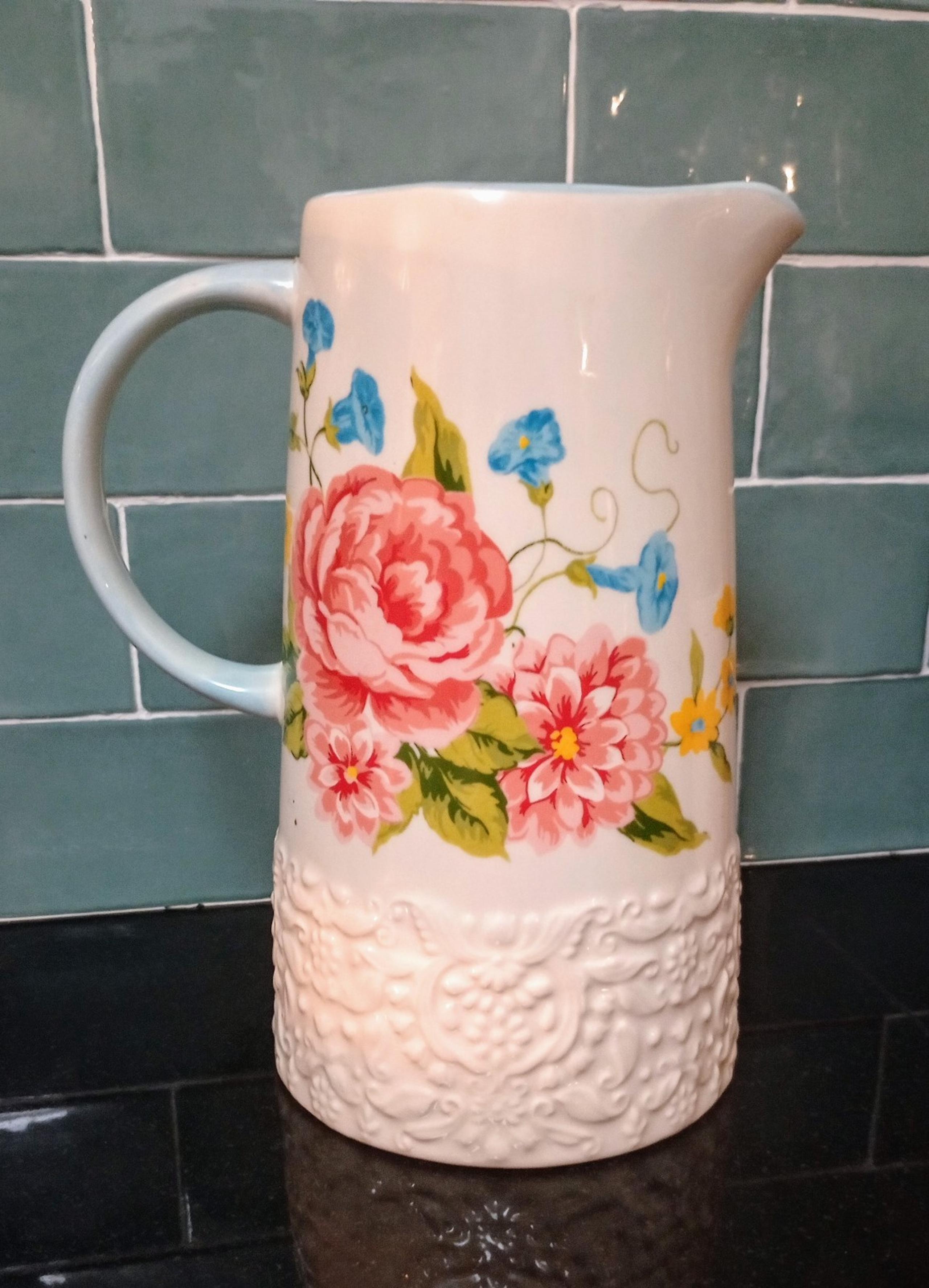 The Pioneer Woman Sweet Rose 2.1 Quart Stoneware Pitcher