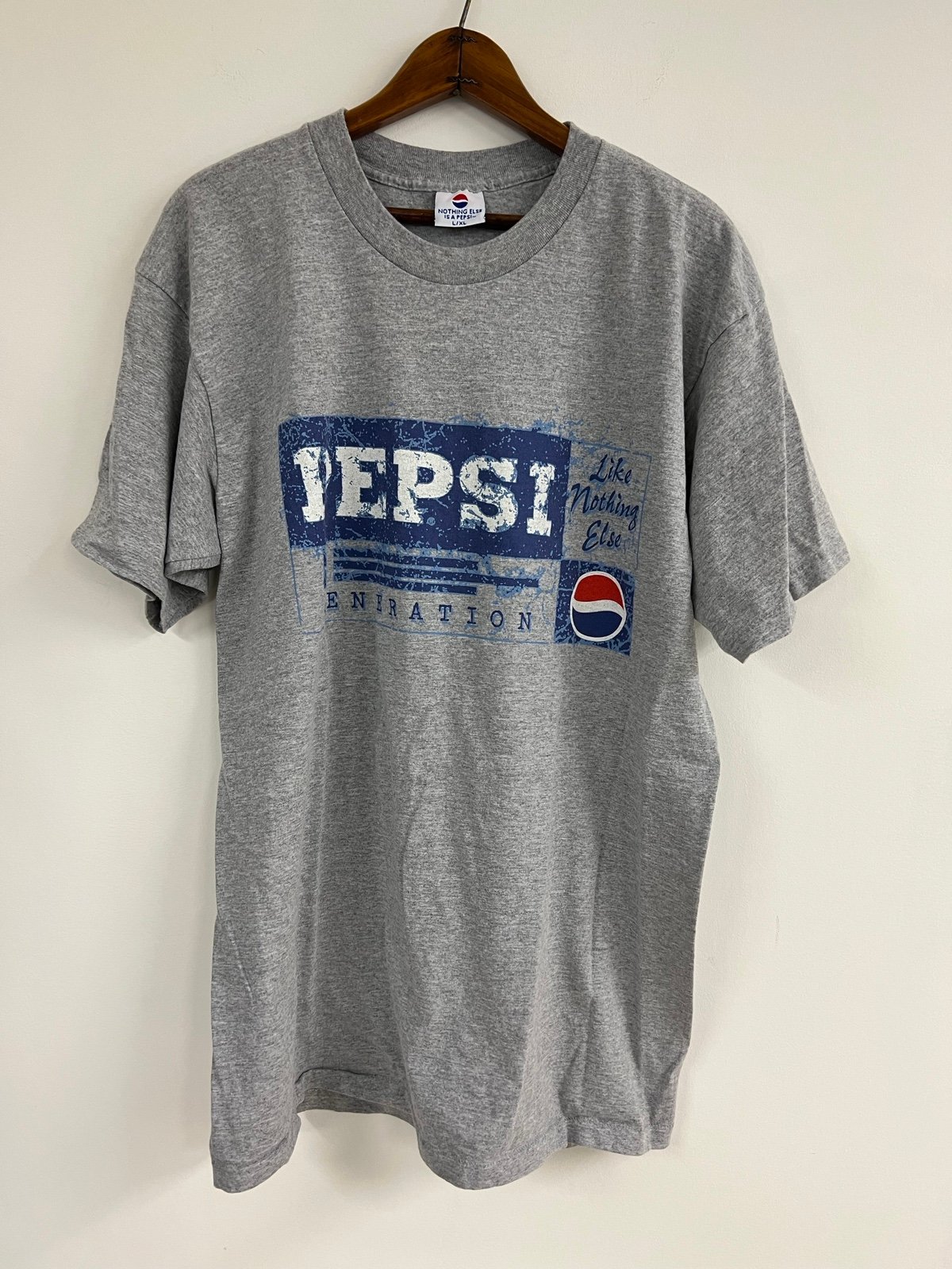 Bonus Offer - Vintage Pepsi “Nothing Else Is A Pepsi” Made In USA T-Shirt Adult L/XL Grey - Summer Savings Shindig:£18