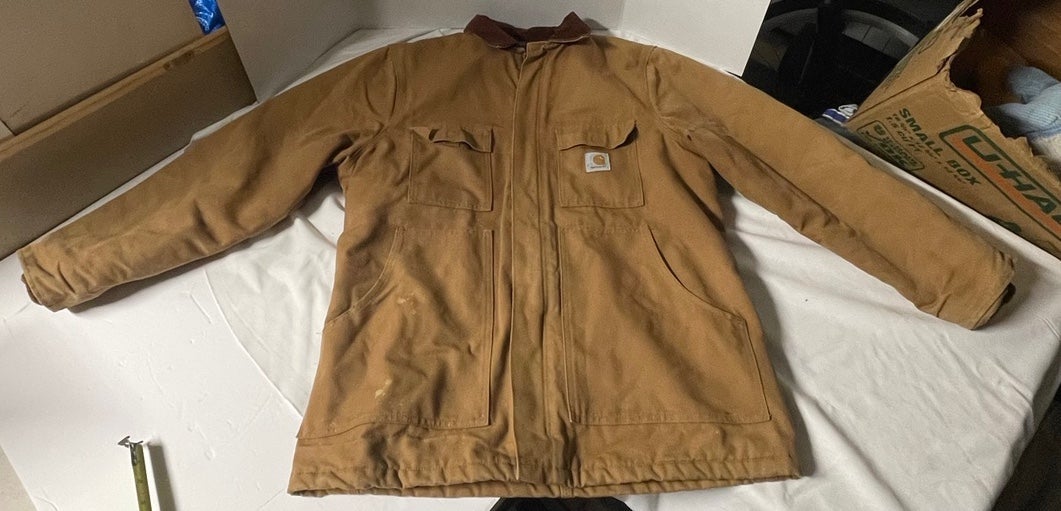 Vintage Carhartt Blanket Lined Corduroy Collar Jacket Size 44 C04 BRN J5