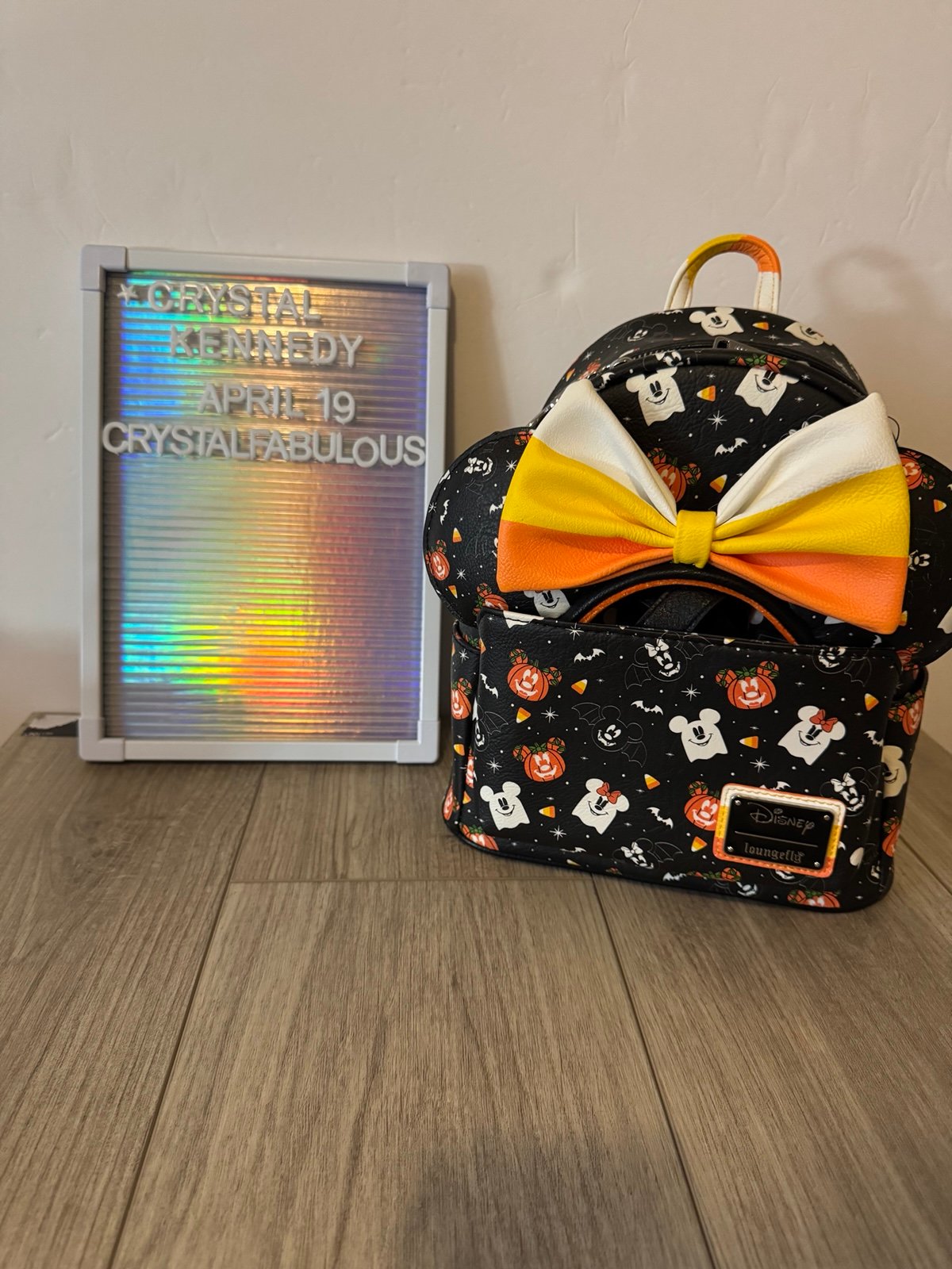Loungefly Disney Halloween Spooky Candy Corn Backpack AND ear Set