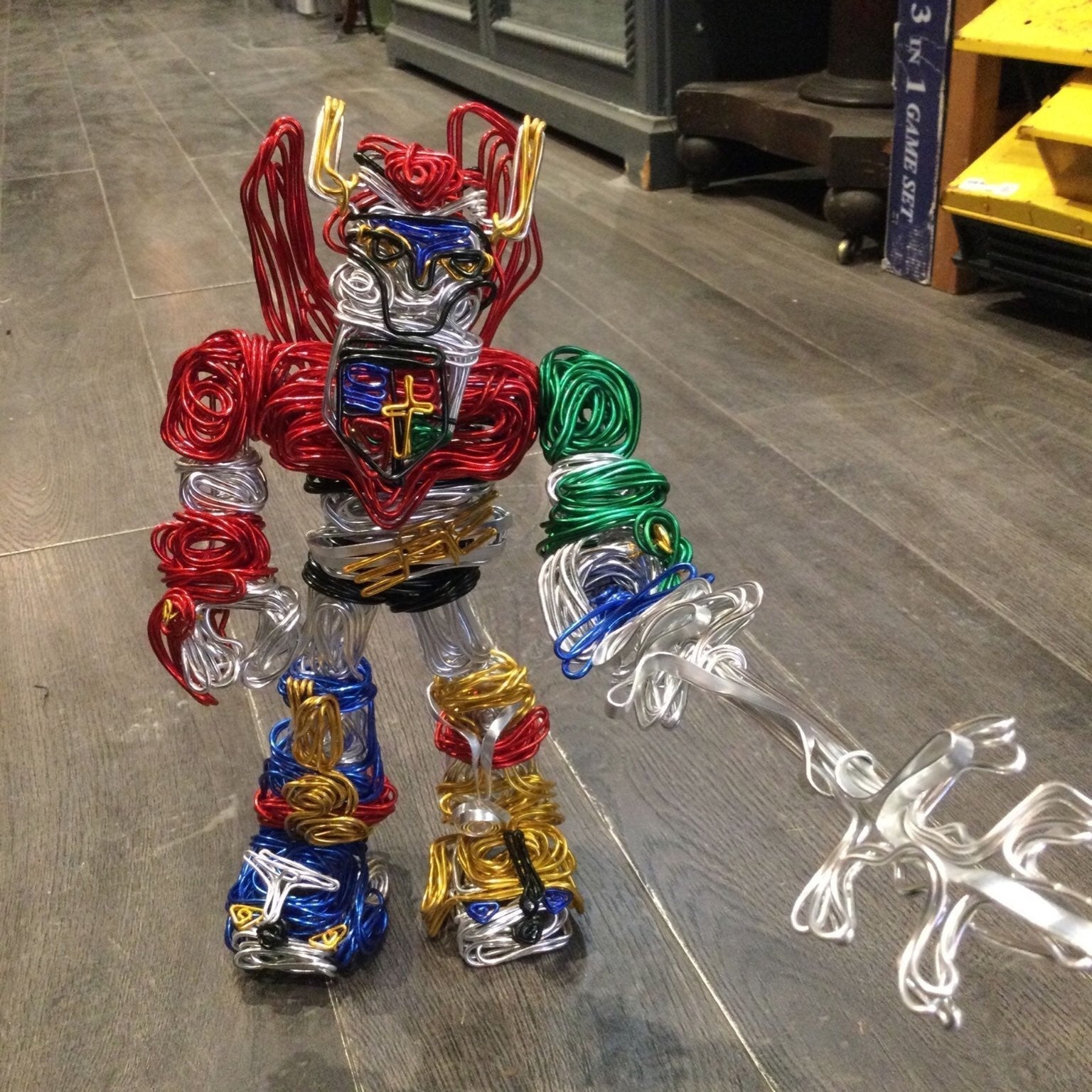 Voltron Wire Sculpture w/ Glass Dome