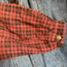 Vintage denim jacket with flannel sleeves
