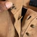 Zara Basic Military Style Coat Faux Suede Taupe Sz L Faux Buttons